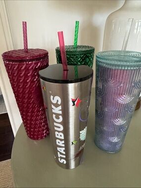 Starbucks Travel Tumblers set of 4 with Straws